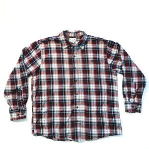 Blue Mountain Button Up Flannel Shirt‎ Plaid Long Sleeve Mens Large L Pocket EUC